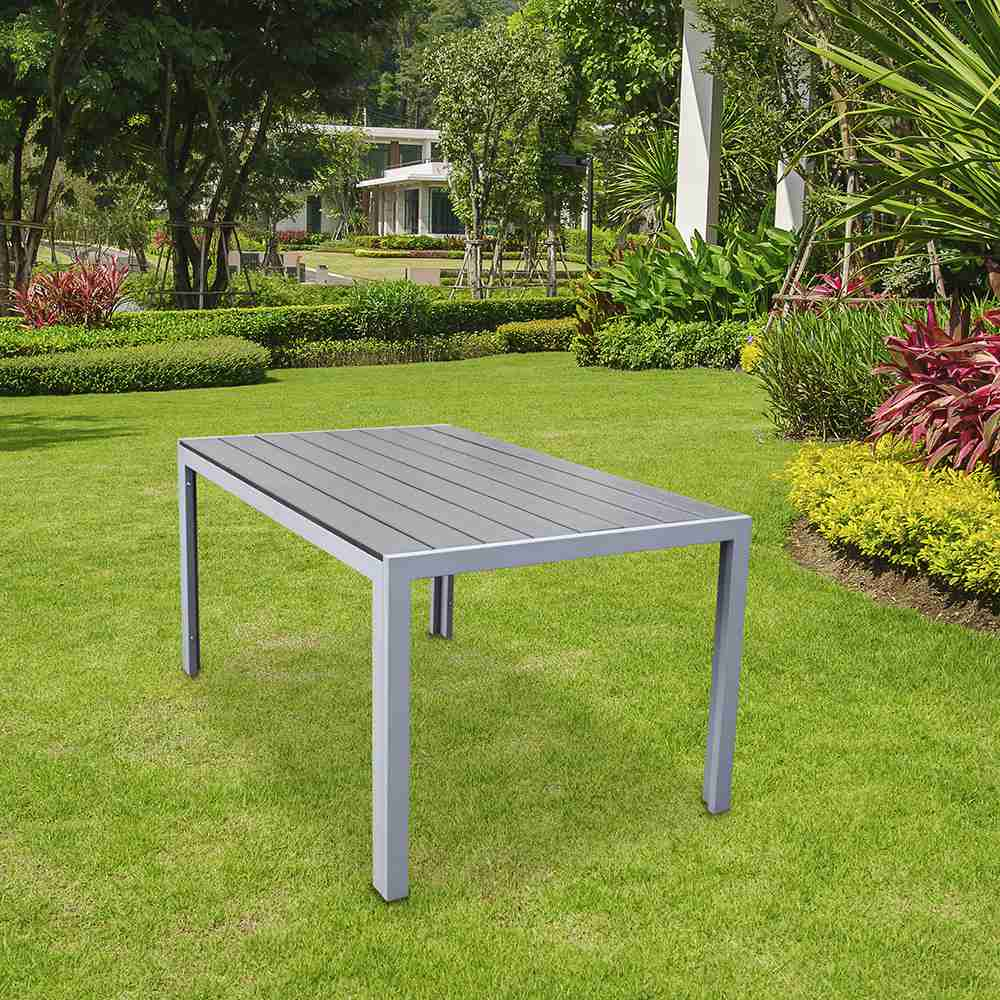 Malmo Grey Outdoor Dining Table with Aluminium Frame - Malmo Outdoor Dining Table with Aluminium Frame in Grey